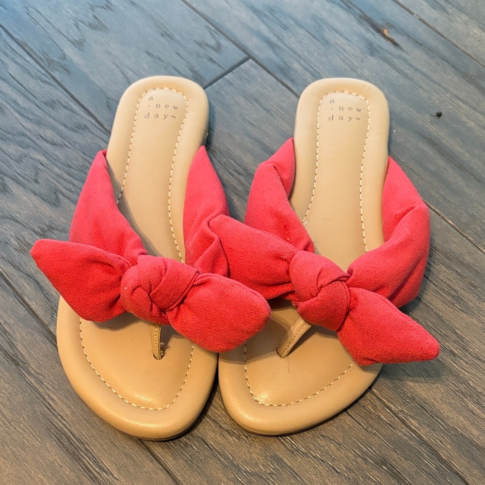 A New Day Women's Vibrant Red Bow Sandals